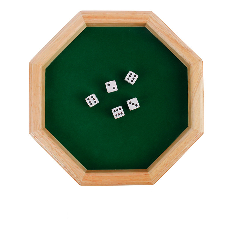 Party Games Night - Wooden Octagonal Board Game with 5