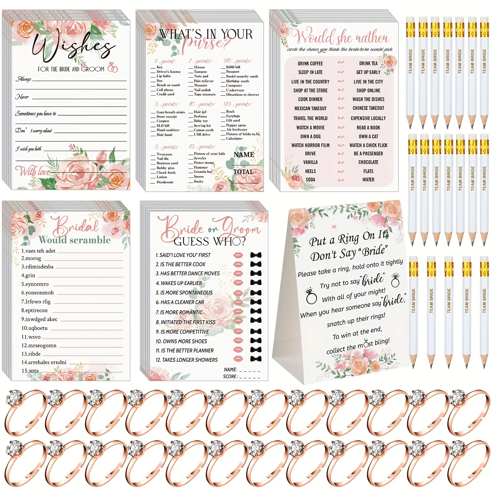 Party Games Using Cards - DDHOME 331pcs Party Pack Bridal Shower