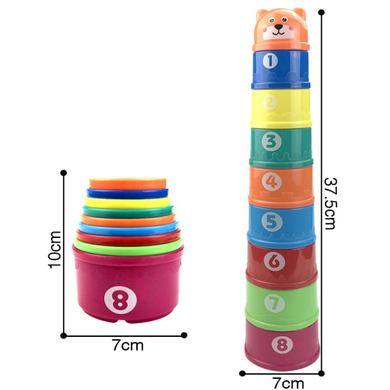 Party Games Baby Shower - Baby Toys Stacking Cup Cartoon Early