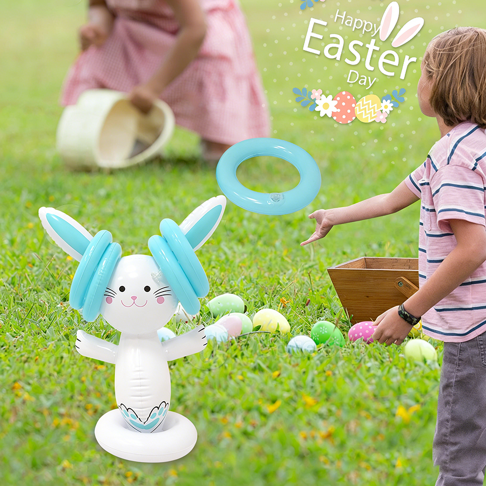Party Games Easter - Easter Inflatable Bunny Ring Toss Game