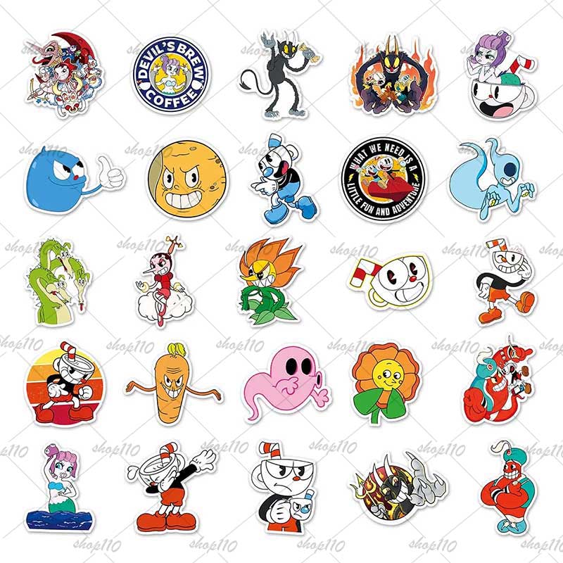 Cuphead Sticker Boy Game Gift  - Party Games Baby Shower incelemesi ve fiyatı