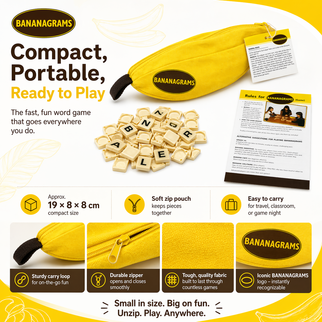 Banana-Shaped Word Tile Game w - Party Games Night incelemesi ve fiyatı