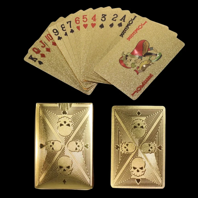 Gold Foil Skull Poker Cards Wa - Party Games Using Playing Cards incelemesi ve fiyatı