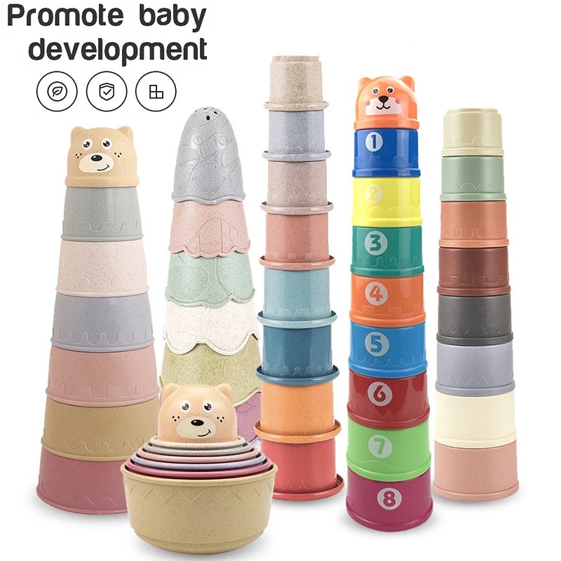 Baby Toys Stacking Cup Cartoon - Party Games Baby Shower incelemesi ve fiyatı