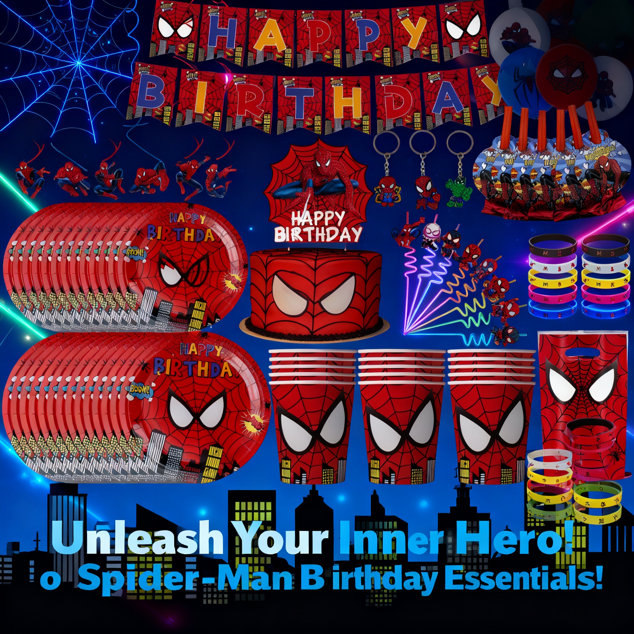Spiderman Birthday Party Decor - Party Games Baby Shower incelemesi ve fiyatı