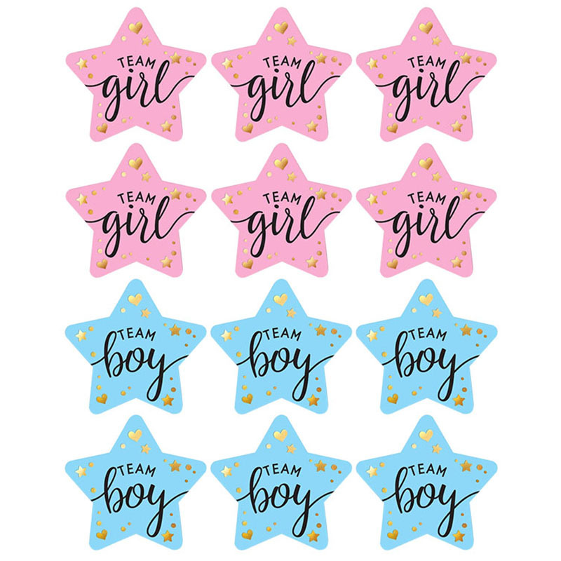 60Pcs Gender Reveal Stickers f - Party Games Baby Shower incelemesi ve fiyatı