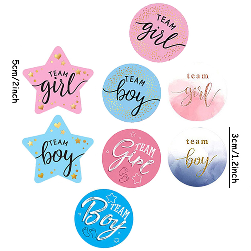 60Pcs Gender Reveal Stickers f - Party Games Baby Shower incelemesi ve fiyatı