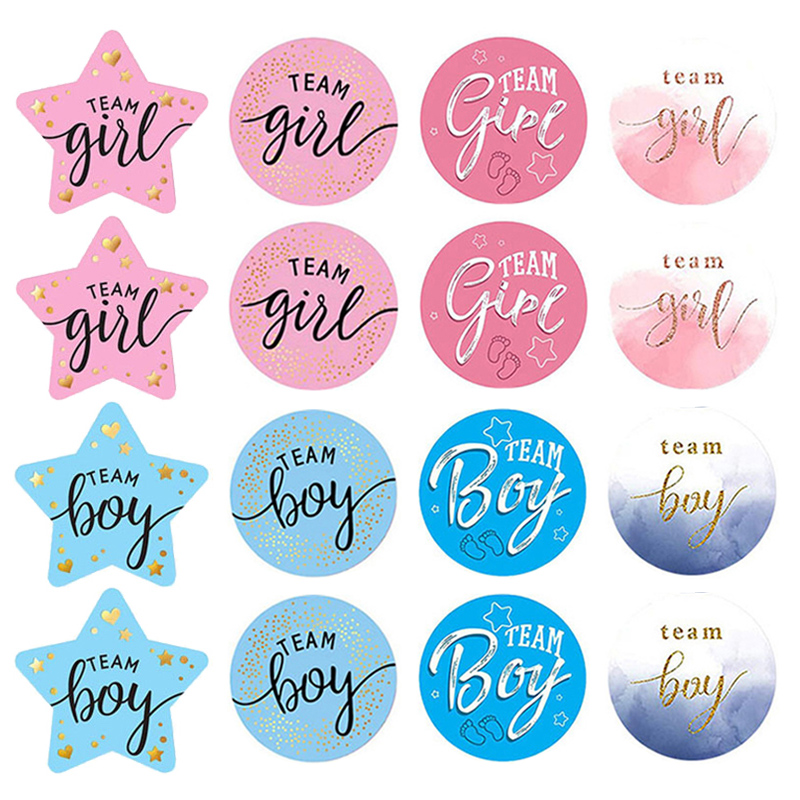 60Pcs Gender Reveal Stickers f - Party Games Baby Shower incelemesi ve fiyatı
